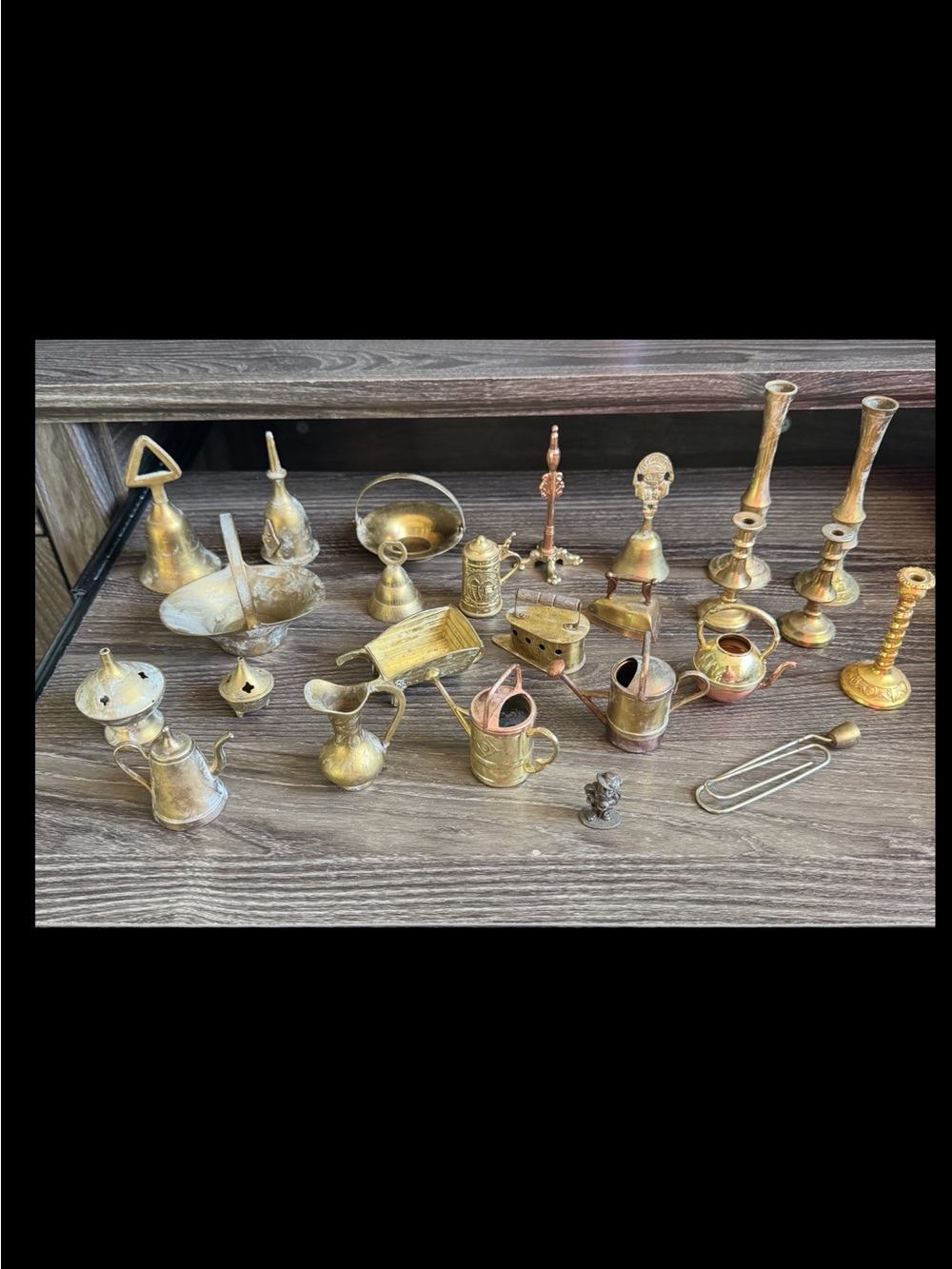 25 piece Brass/Gold Tone Miniature Figurines India/England Dollhouse Ceremonial